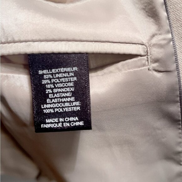 RW&CO beige 2 button stretch trendy linen blend lined slim fit 2 piece suit 34 - Picture 5 of 7